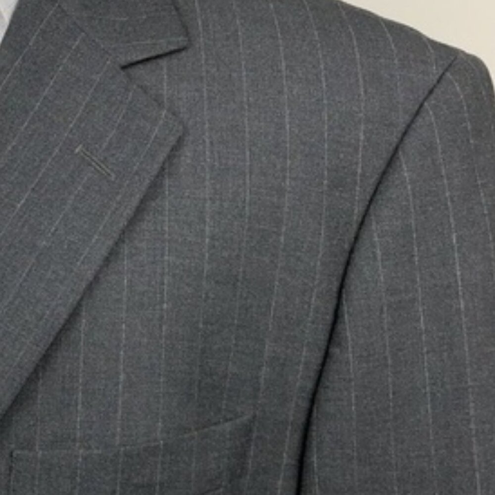 Brooks Brothers 346 Stretch Sports Coat Blazer 46L Pin Stripe Wool Blend